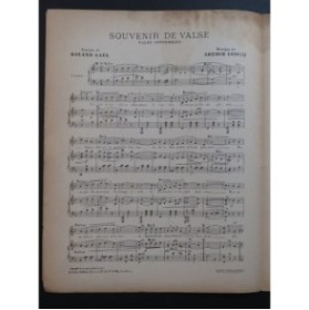LEDUCQ Arthur Souvenir de Valse Chant Piano 1913