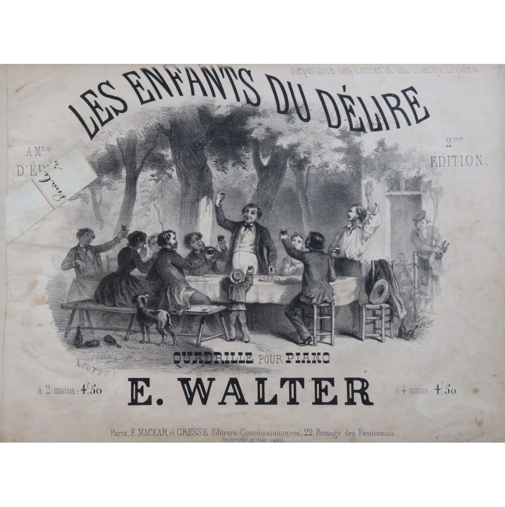 WALTER E. Les Enfants du Délire Piano ca1865