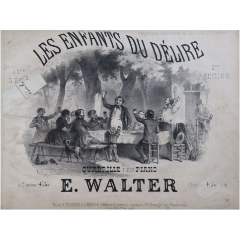 WALTER E. Les Enfants du Délire Piano ca1865