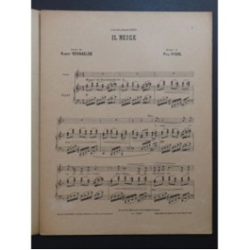 VIDAL Paul Il Neige Chant Piano 1921