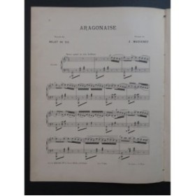 MASSENET Jules Aragonaise Piano 1899