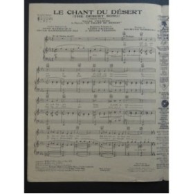 ROMBERG Sigmund Le Chant du Désert Chant Piano 1930