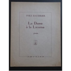 BAUDRIER Yves La Dame à la Licorne Piano 1945