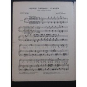 NOVARO Michele Hymne National Italien Chant Piano ca1910