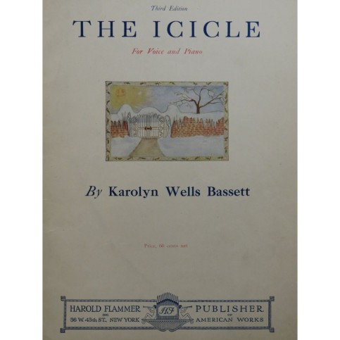 WELLS BASSETT Karolyn The Icicle Chant Piano 1919