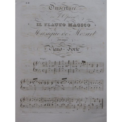 MOZART W. A. Il Flauto Magico Ouverture Piano ca1830