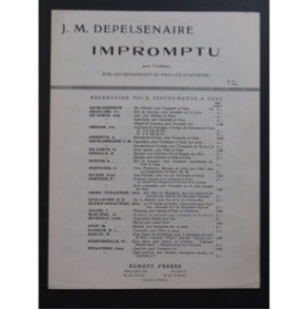 DEPELSENAIRE Jean-Marie Impromptu Trombone Piano 1958