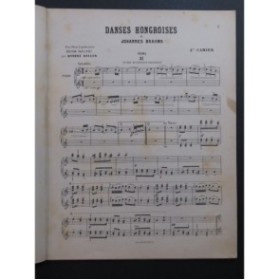 BRAHMS Johannes Danses Hongroises No 11 à 14 Piano 4 mains ca1880