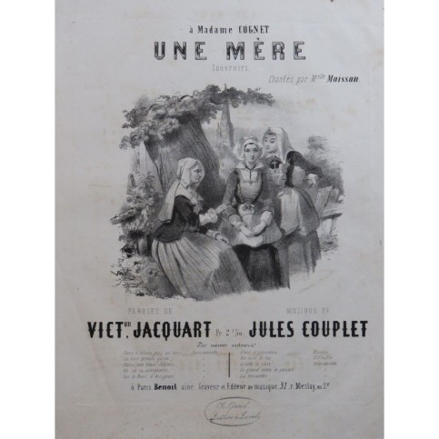 COUPLET Jules Une mère Chant Piano ca1850