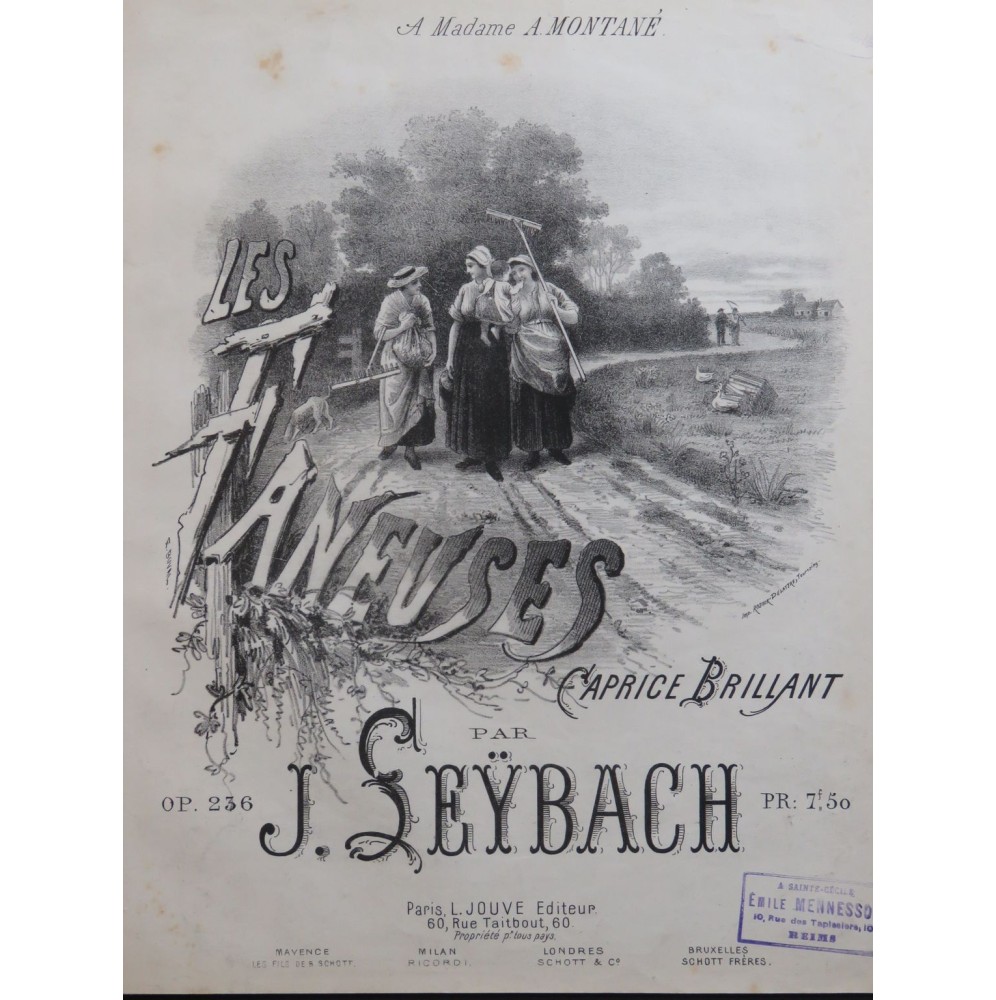 LEYBACH J. Les Faneuses Piano XIXe siècle
