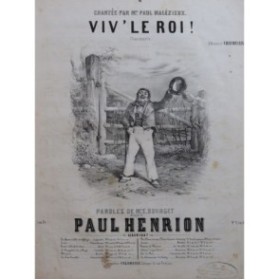 HENRION Paul Viv' Le Roi Chant Piano 1847