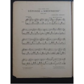 BERGER Rodolphe Réponse à Amoureuse Piano 1902