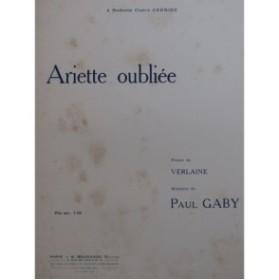 GABY Paul Ariette oubliée Chant Piano