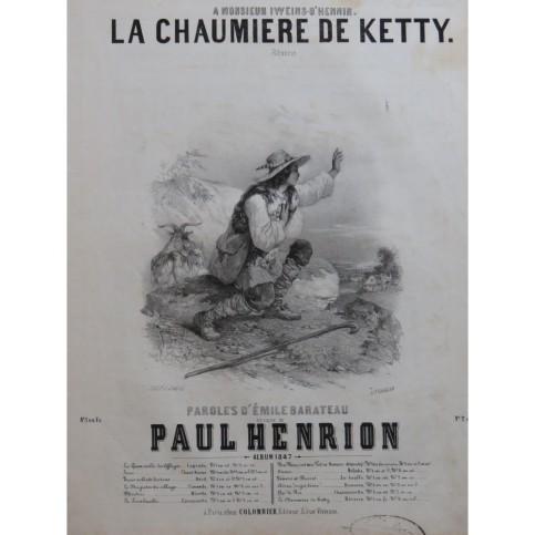 HENRION Paul La Chaumière de Ketty Chant Piano 1847