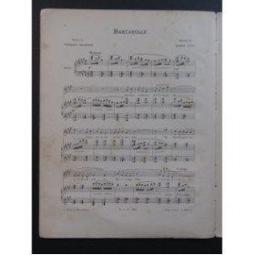 LUTZ Henri Barcarolle Chant Piano ca1895
