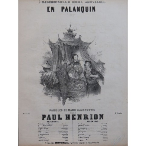 HENRION Paul En Palanquin Chant Piano 1845