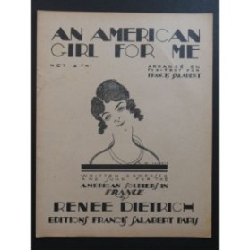 DIETRICH Renée An American Girl for Me Chant Piano 1918