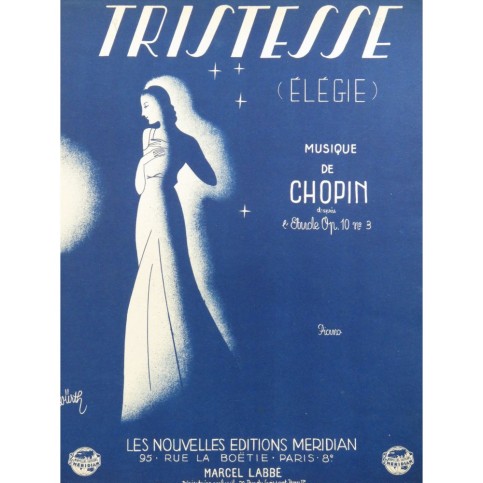 CHOPIN Frédéric Tristesse Piano 1941