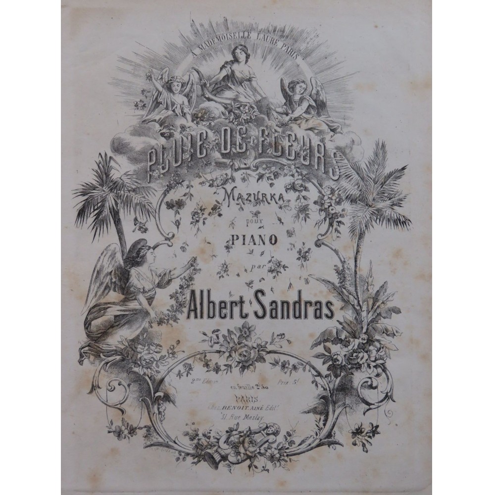 SANDRAS Albert Pluie de Fleurs Mazurka Piano XIXe