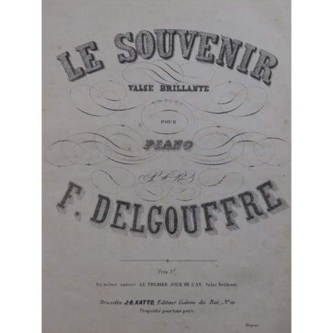 DELGOUFFRE F. Le Souvenir Valse Piano XIXe