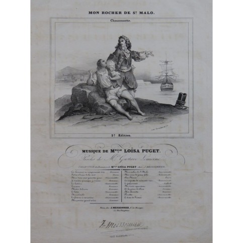 PUGET Loïsa Mon Rocher de Saint Malo Chant Piano ca1840