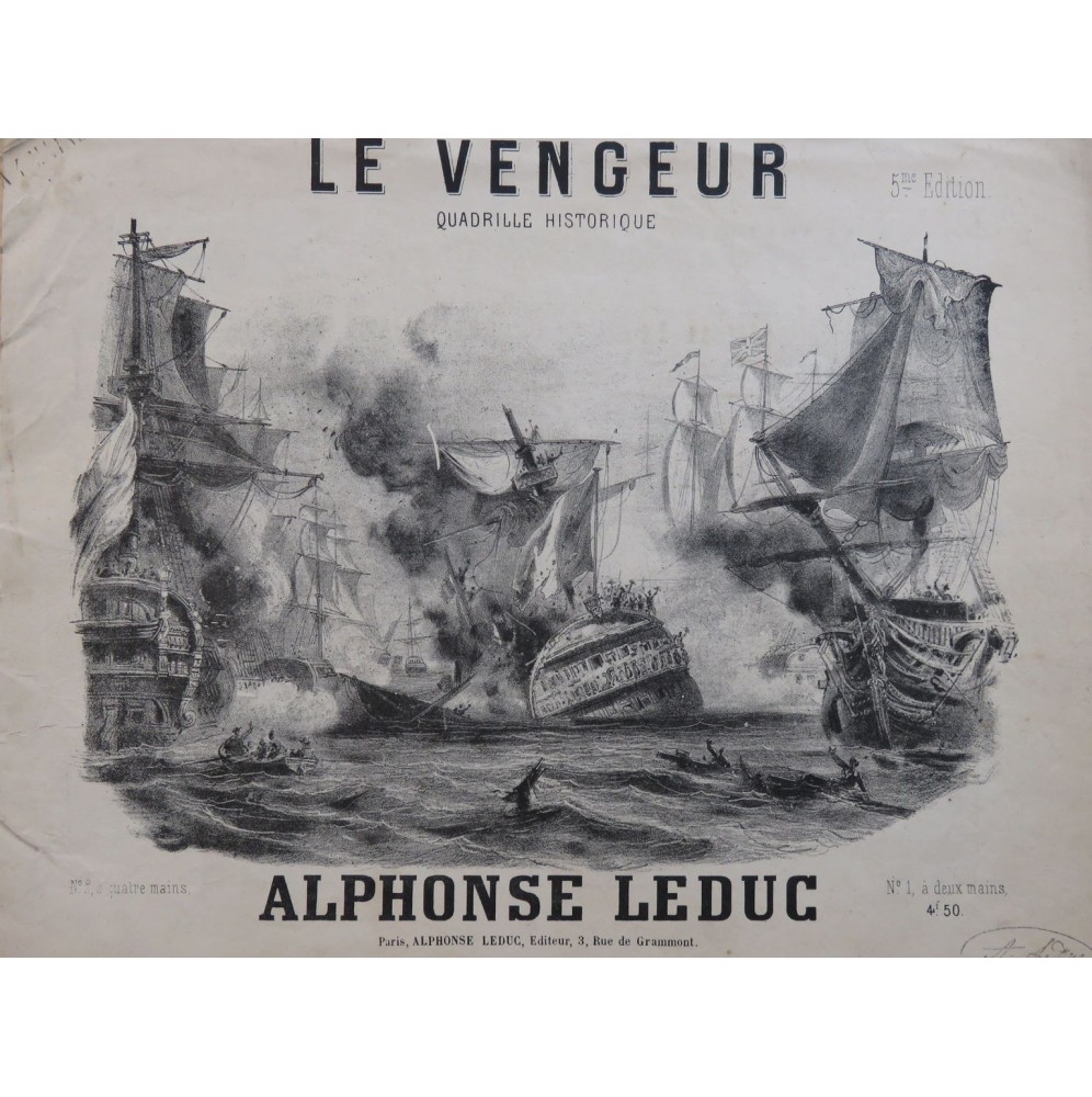 LEDUC Alphonse Le Vengeur Piano 4 Mains ca1850