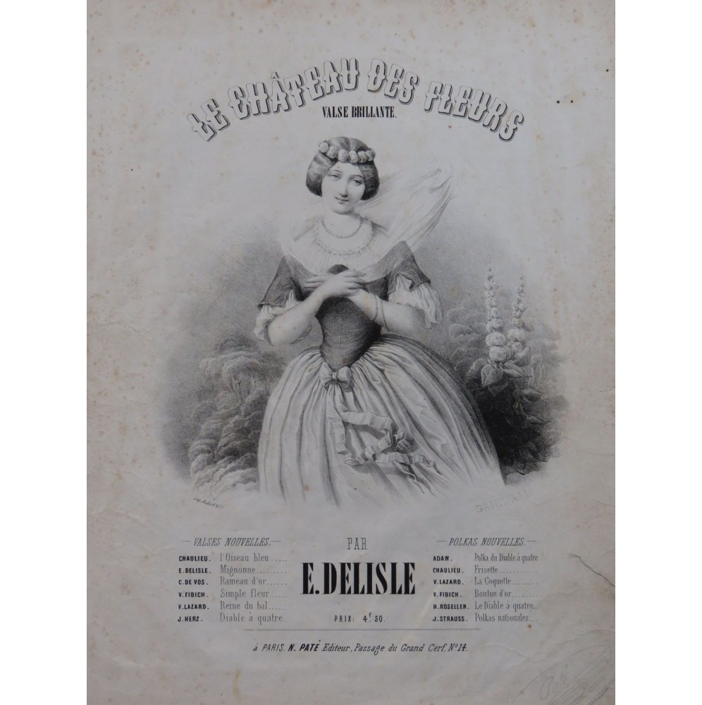 DELISLE Eugène Le Château des Fleurs Piano ca1850