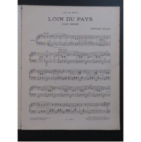 BERGER Rodolphe Loin du Pays Piano 1899