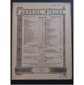 FAURÉ Gabriel Mandoline Chant Piano ca1895