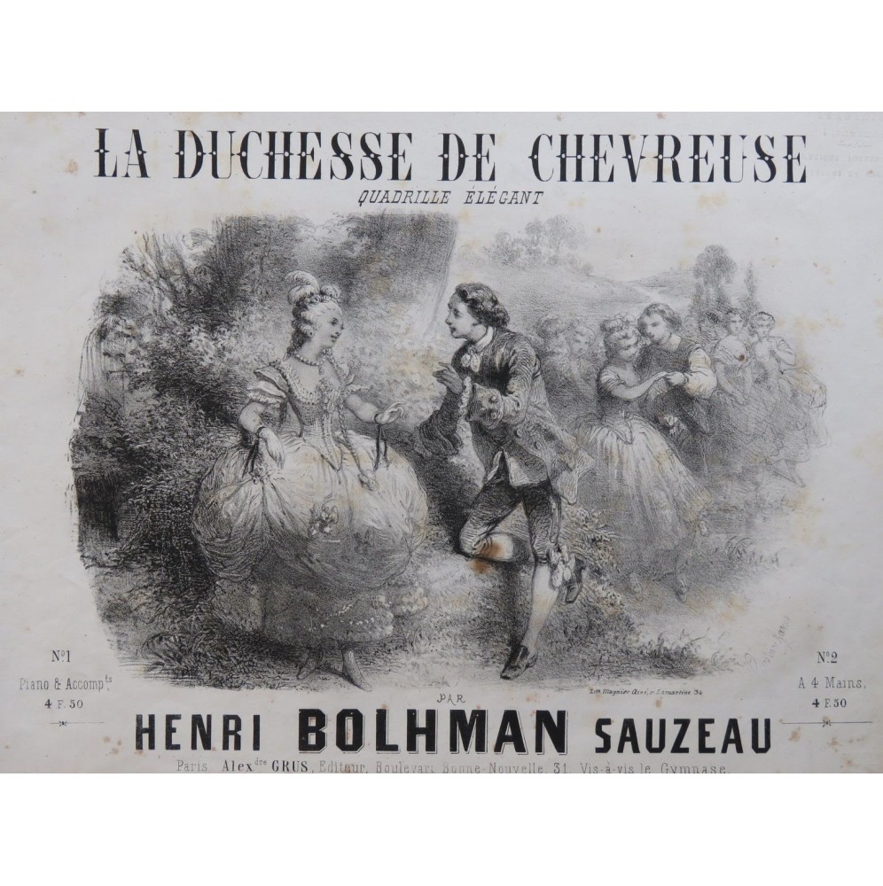 BOHLMAN-SAUZEAU Henri La Duchesse de Chevreuse Piano ca1860