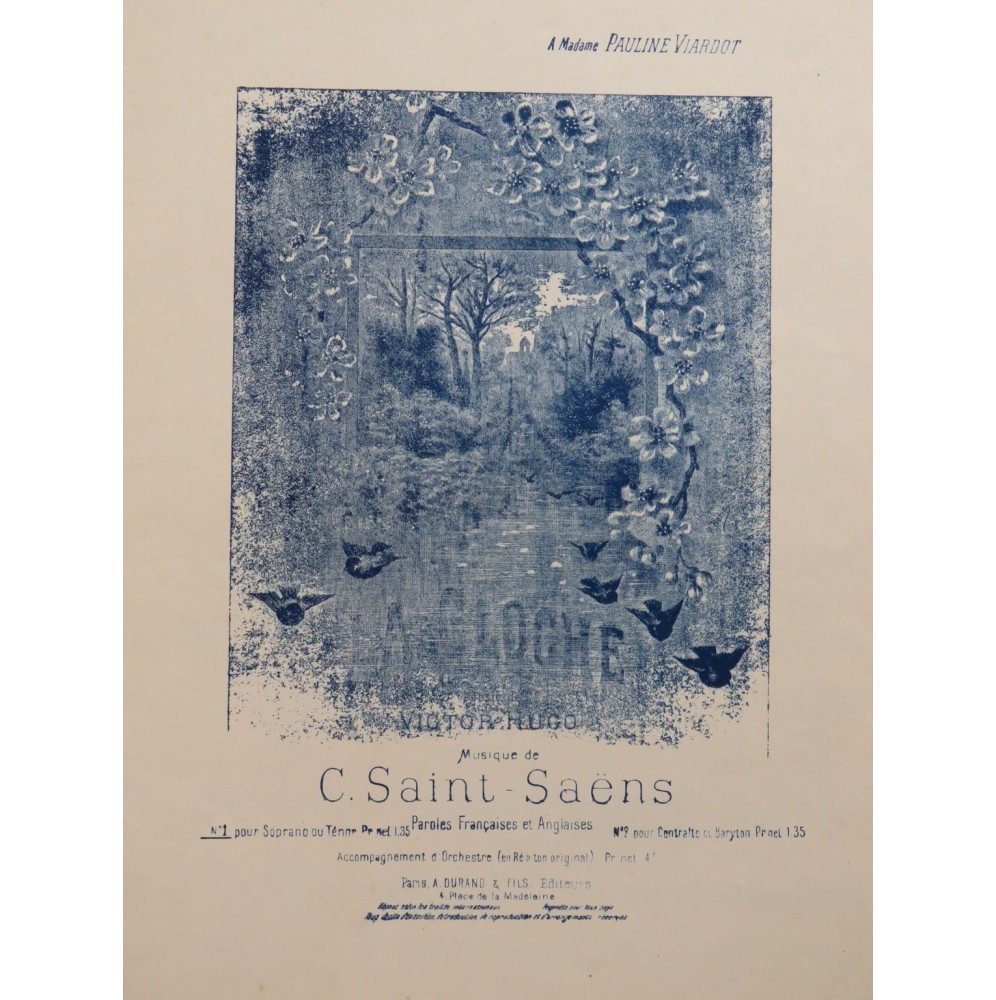 SAINT-SAËNS Camille La Cloche Chant Piano ca1890