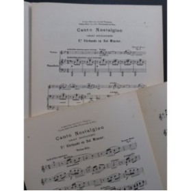 BOSSO Ernesto Canto Nostalgico Violon Piano 1925