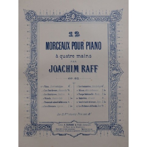 RAFF Joachim Les Pêcheuses de Procida Tarentelle Piano 4 Mains ca1880