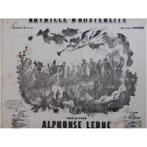 LEDUC Alphonse La Bataille D'Austerlitz Piano 4 Mains ca1850