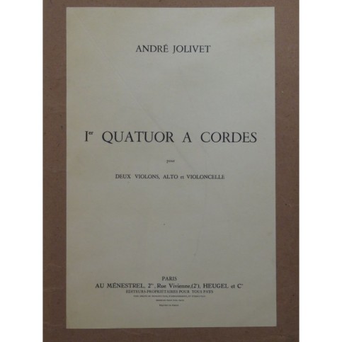 JOLIVET André Quatuor à cordes No 1 Violons Alto Violoncelle 1949
