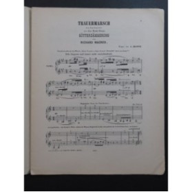 WAGNER Richard Trauermarsch Piano 4 mains ca1880