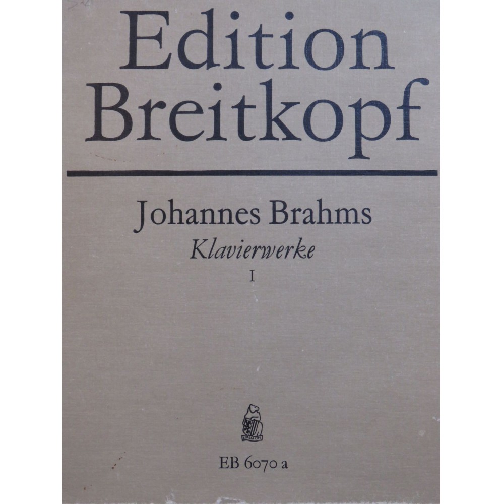 BRAHMS Johannes Klavierwerke Band 1 Sonaten und Variationen Piano 1978