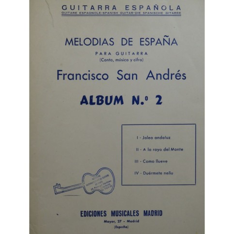 SAN ANDRÉS Francisco Melodias de Espana 4 pièces Guitare 1958