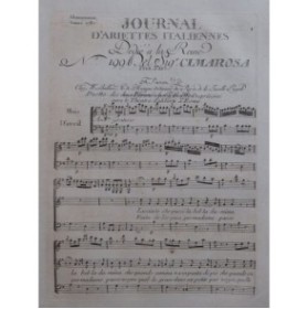 CIMAROSA Domenico Lasciate che pasci Chant Orchestre 1787