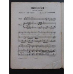 CLAPISSON Louis Jean-Le-Pain Chant Piano ca1855