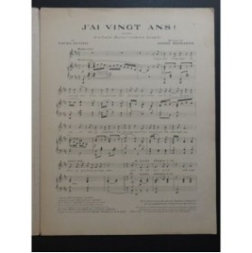 MESSAGER André J'ai vingt ans Chant Piano 1923