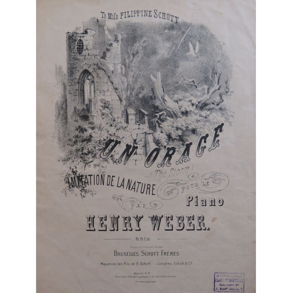 WEBER Henry Un Orage Piano XIXe siècle