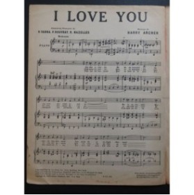 ARCHER Harry I Love You Chant Piano 1924