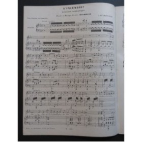 HOCMELLE Edmond L'Incendie Chant Piano ca1850