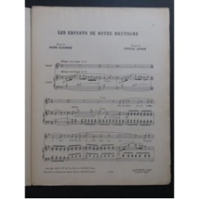 LEVADÉ Charles Les Enfants de notre Bretagne Chant Piano 1923