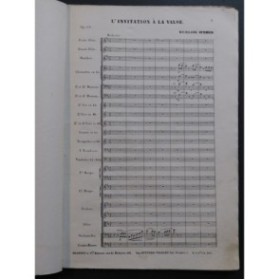 BERLIOZ Hector Invitation à la Valse Weber Orchestre ca1878