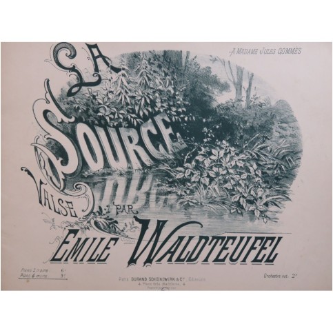 WALDTEUFEL Émile La Source Valse Piano 4 Mains 1885