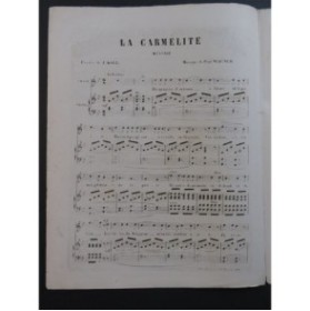 WAGNER Paul La Carmélite Mélodie Chant Piano ca1850