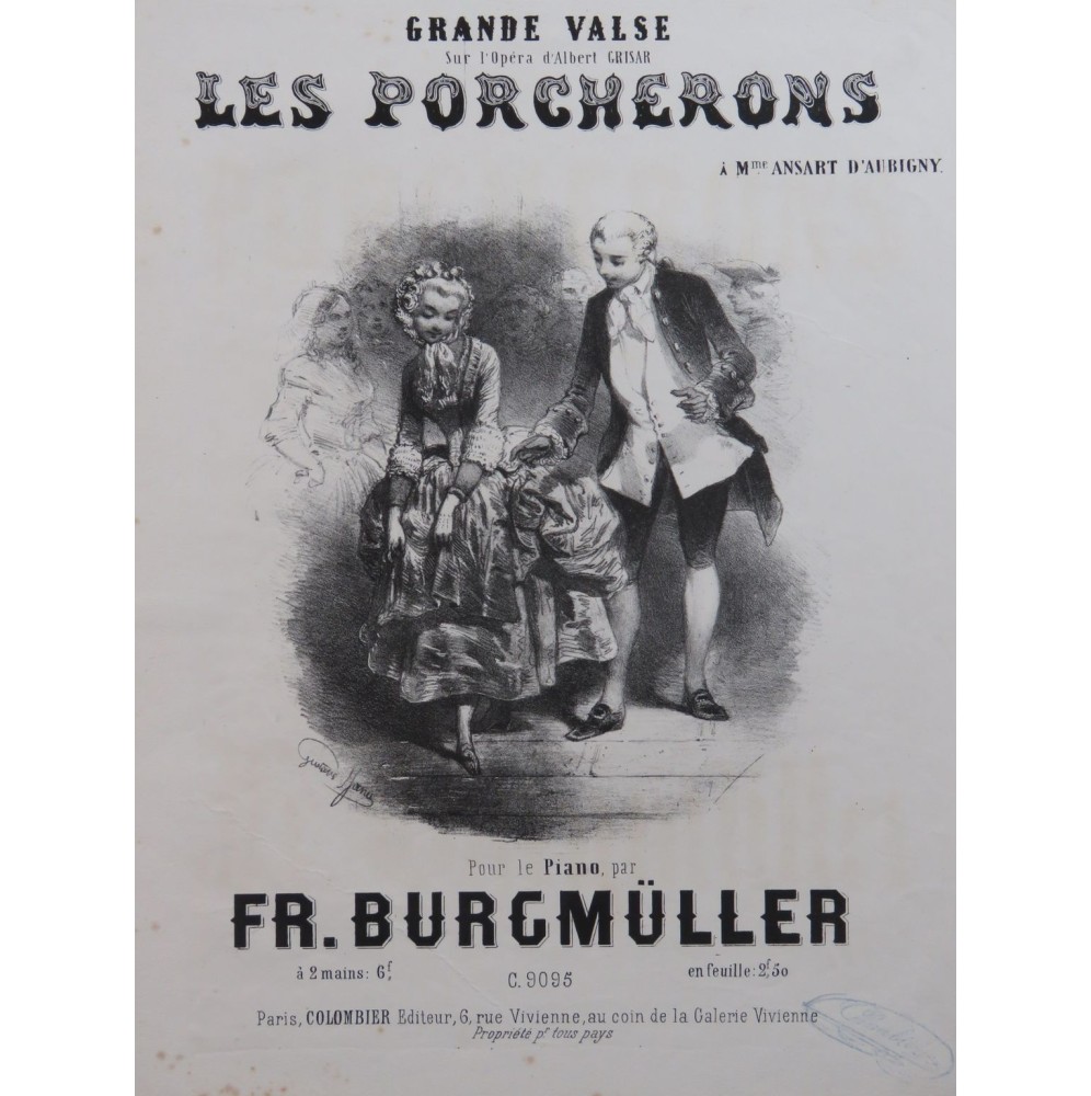 BURGMÜLLER Frédéric Les Porcherons Valse Piano ca1867