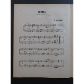 SCHUBERT Franz Aubade Piano XIXe siècle